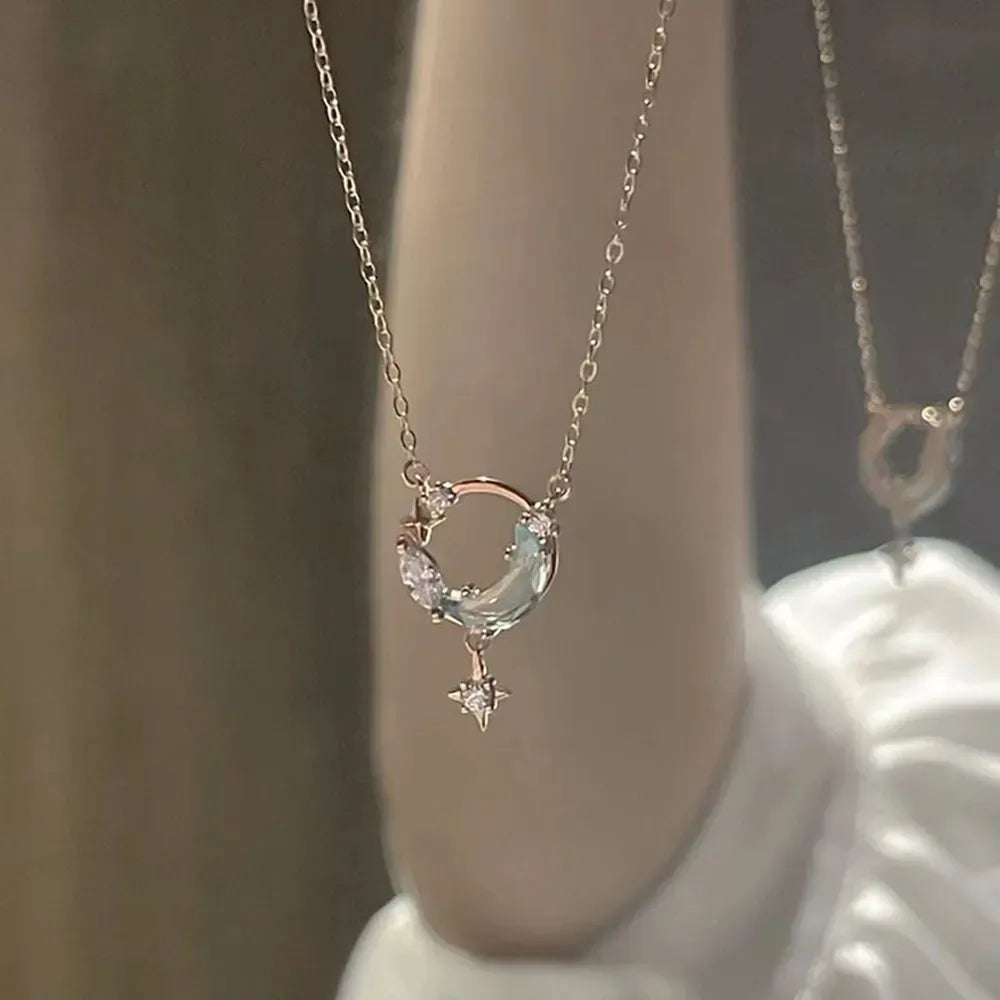 Rose Flower Necklace For Women Golden Color Tulip Flower Pendant Stainless Steel Chain