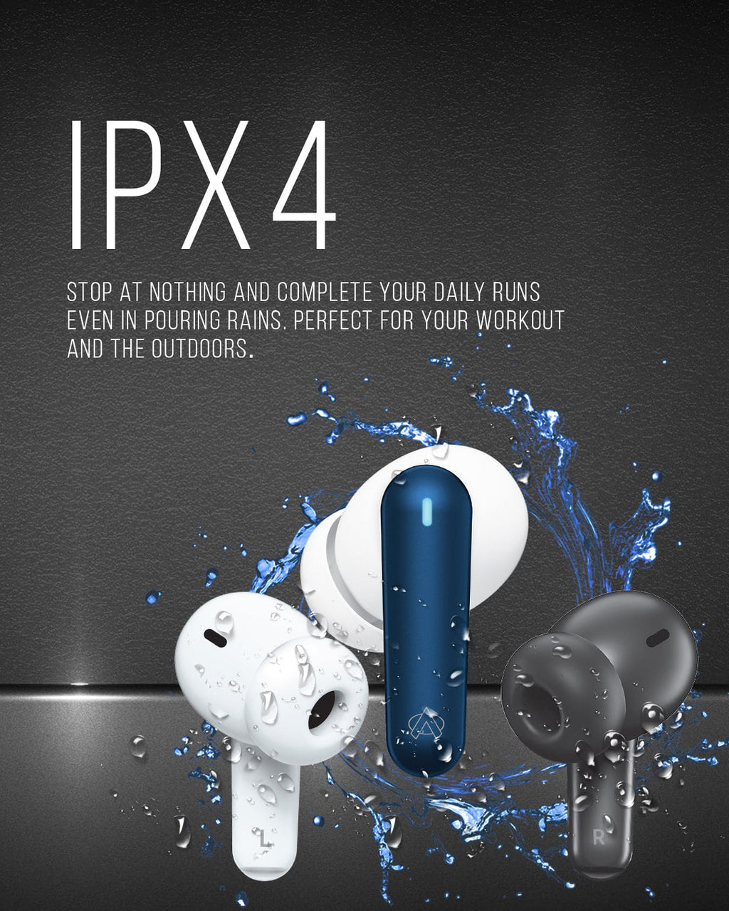 Audionic® Airbud 425 Quad Mic, ENC Wireless Earbuds, Gaming mode Low Latency TWS Earbud