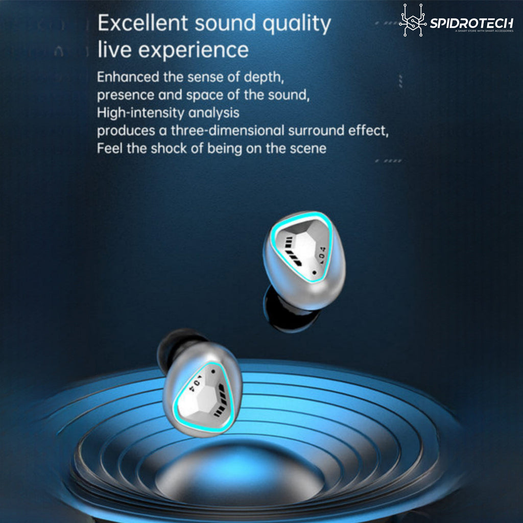 M45 TWS Wireless Bluetooth Stereo Earphones – Dual Mic Technology, Waterproof Housing, Smart Touch Operation, Rich Bass Audio