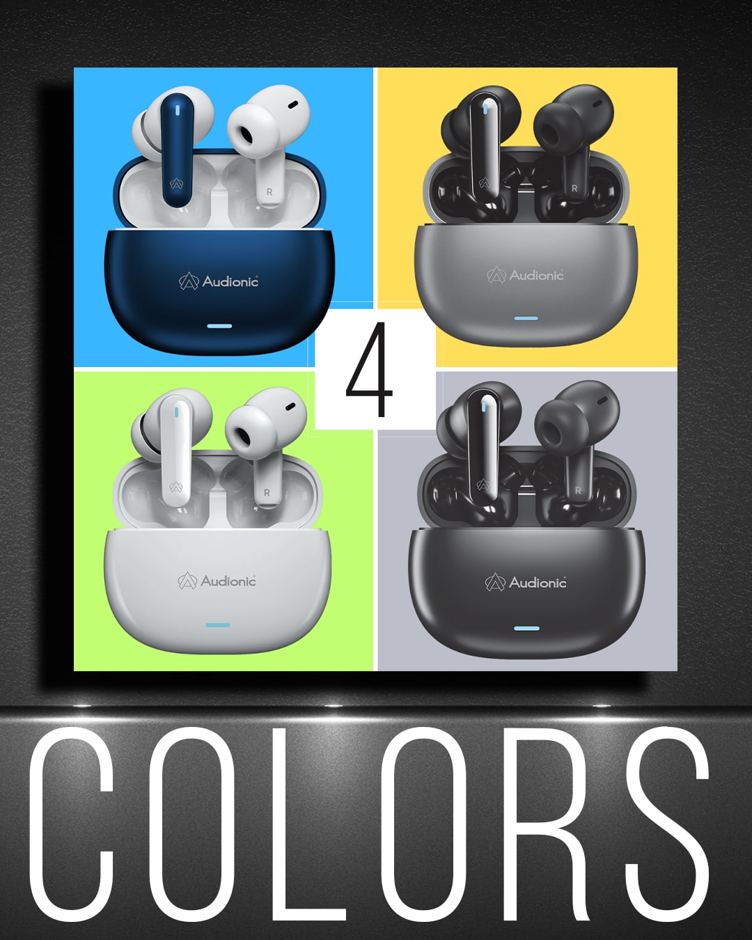 Audionic® Airbud 425 Quad Mic, ENC Wireless Earbuds, Gaming mode Low Latency TWS Earbud