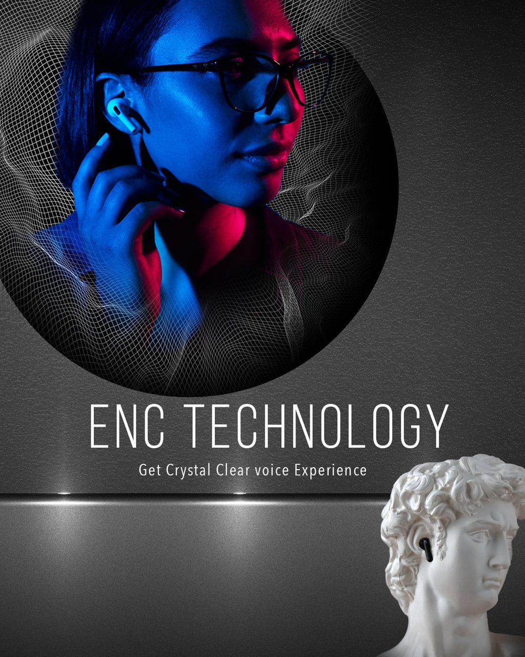 Audionic® Airbud 425 Quad Mic, ENC Wireless Earbuds, Gaming mode Low Latency TWS Earbud