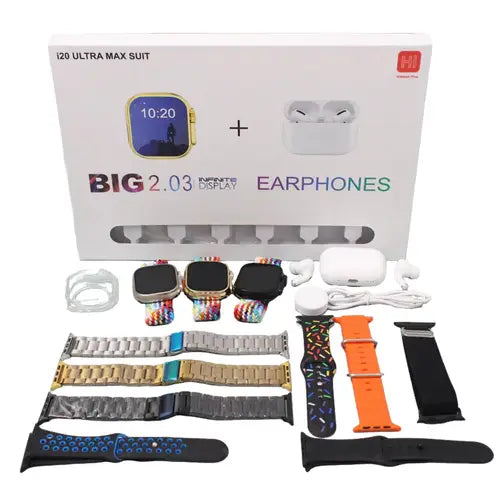 i20 Ultra Smart Watch With 10 Straps